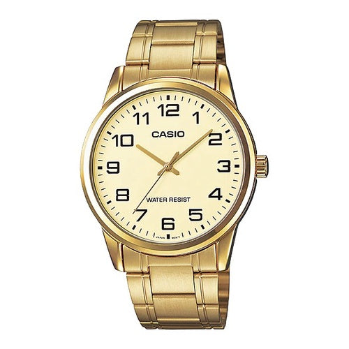 Casio Men's Standard Analog Gold Stainless Steel Band Watch MTP-V001G  / MTP-V001G-9B