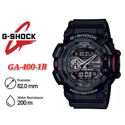 Casio G-Shock Men's Analog-Digital GA-400-1B Big Case Series Black Resin Band Sport Watch - GA-400