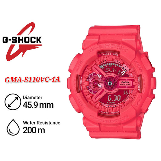 Casio G-Shock GMAS110VC-4A Women's  S Vivid Color Pink Watch - GMAS110