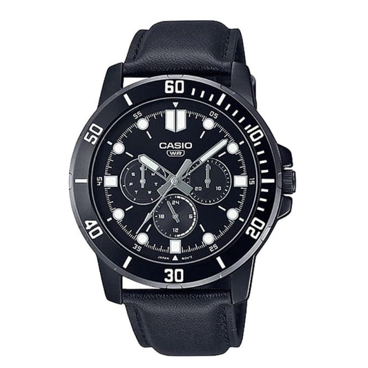 Casio Men's Watch Multi Hands Quartz Analog Leather Band Watch MTP-VD300BL-1E