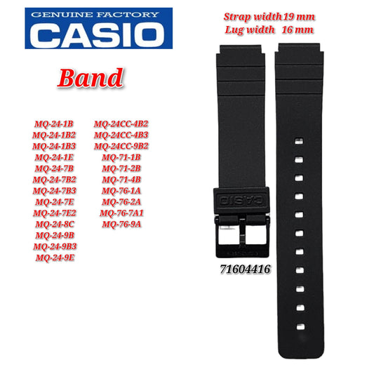 Genuine Casio MQ-24 ( 16mm) Replacement Parts - BAND/RESIN ..