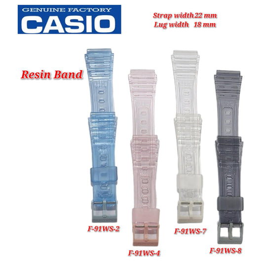 Genuine Casio F-91WS (18MM) Replacement Parts - BAND/RESIN -  ..