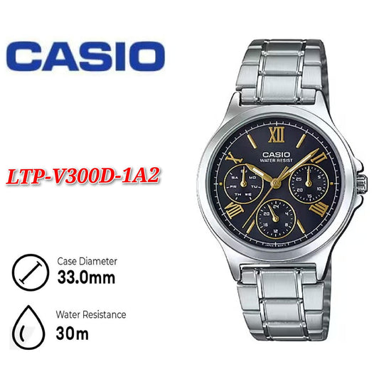 Casio LTP-V300D-1A2 Multi Hands-Ladies LTP-V300D