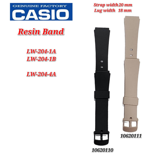 Genuine Casio LW-204 (18MM) Replacement Parts - BAND/RESIN -  ..