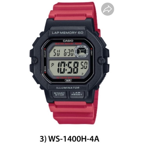 Casio WS-1400H-4A Series Men's Sport Gear Digital with Resin Band Watch