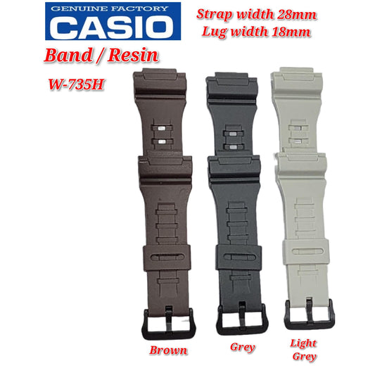Genuine Casio W-735H Replacement Parts - BAND/RESIN