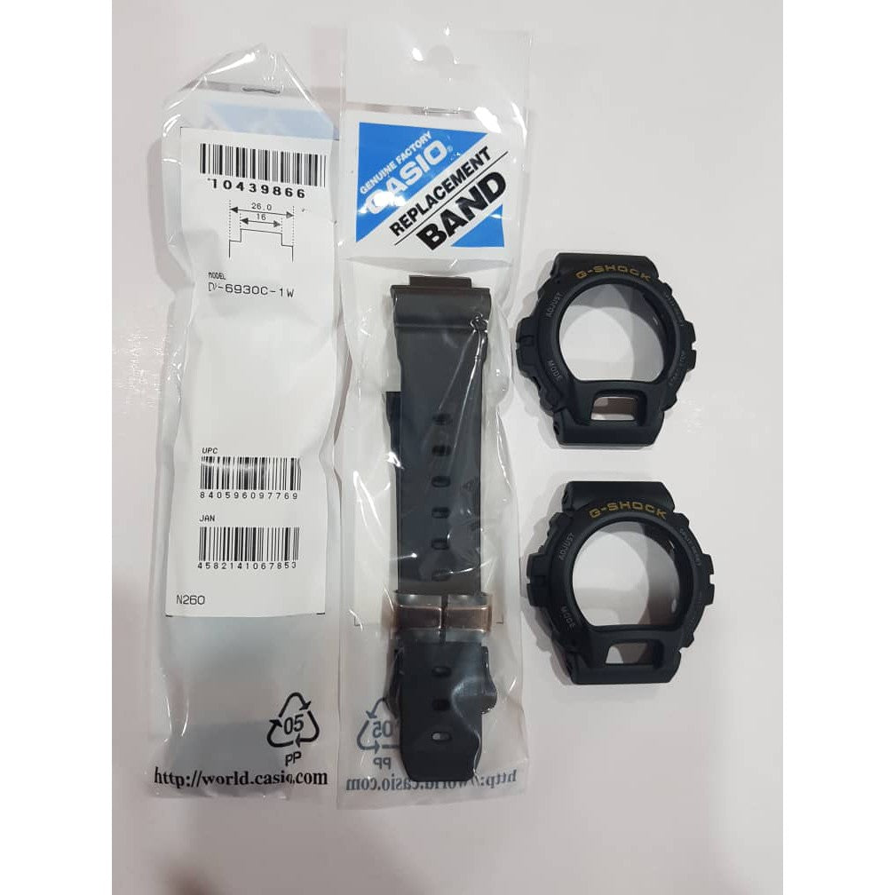 Casio G Shock Strap DW-6930C-1 Black Replacement Parts - Band & Bezel