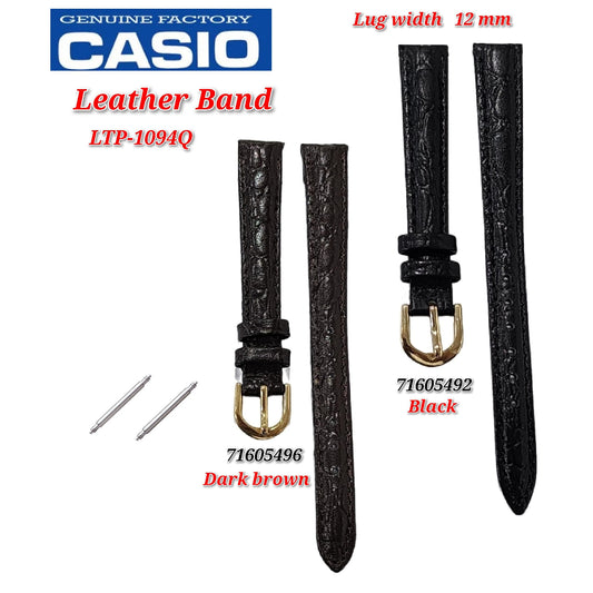 Genuine Casio LTP-1094Q (12mm) Replacement Parts - BAND/LEATHER