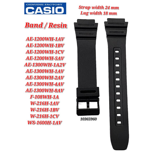 Genuine Casio AE-1300WH / AE-1200WH / W-216H/ WS-1600H / F-108WH Replacement Parts - BAND/RESIN