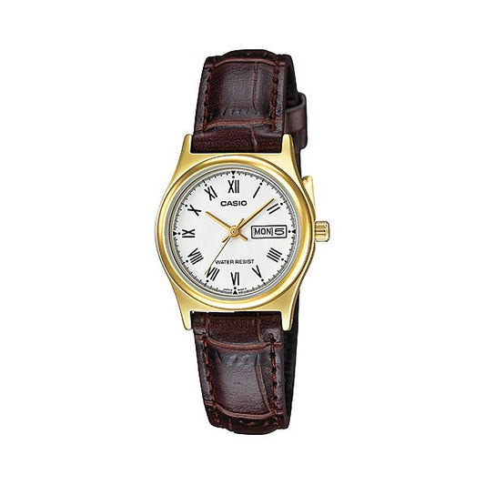 Casio LTP-V006GL Women'S Analog Calender Leather