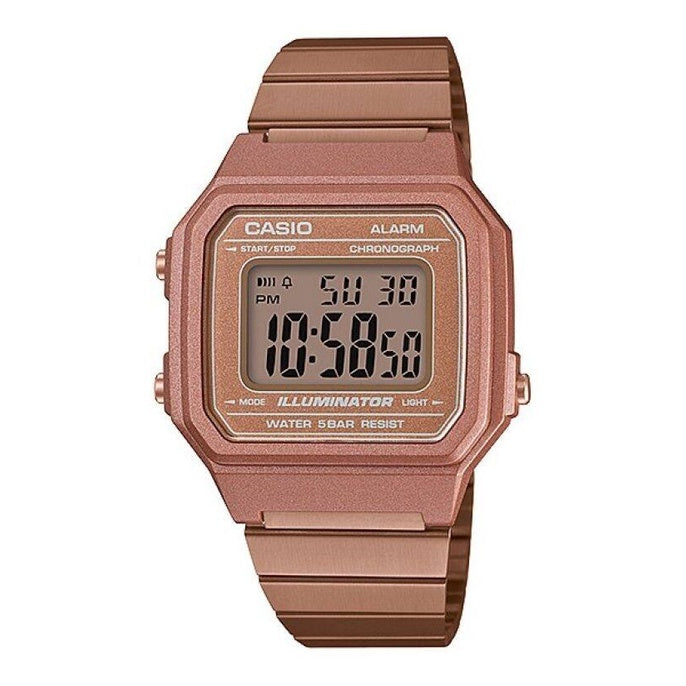 Casio Vintage B650WC-5A  Rose Gold Stainless Steel Band Men Watch / Women Watch