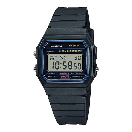 Casio F-91W-1D  VINTAGE SERIES Digital Black Resin Watch