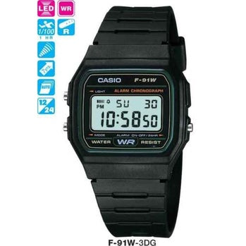 Casio F-91W-3D  VINTAGE SERIES Digital Black Resin Watch..