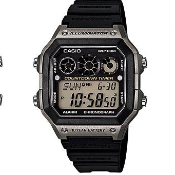 Casio General AE-1200WH Black Resin Band Men Watch AE-1200WHB / AE-1200WHD /AE-1300WH