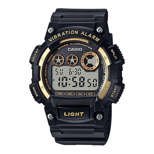 Casio Men's W-735H-1A2 Super Illuminator Watch With Black Resin Band