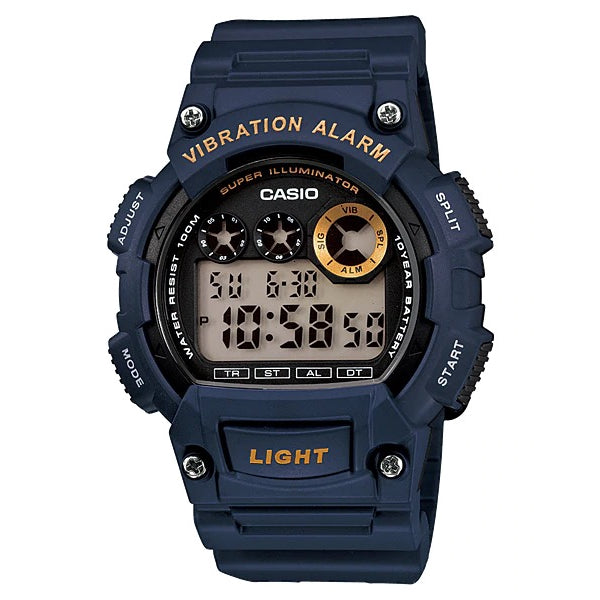 Casio Men's W-735H-2AV Super Illuminator Watch With Black Resin Band